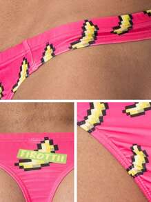 FIROTTII Print Color Men Bikini Swimwear For Men Swimsuit Men Brief - Pink - View 6
