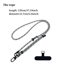 可調式斜跨式手機掛繩，黑白通用多功能掛繩，附有經典黑色固定卡/連接卡。 - 複色手機掛繩 - 查看 4