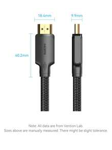 VENTION 4K HDMI 线编织 18Gbps 高速 HDMI 线带以太网支持 4K 60Hz 2160P 1080P 3D ARC 兼容 UHD 电视显示器电脑 360 PS4/5 蓝光