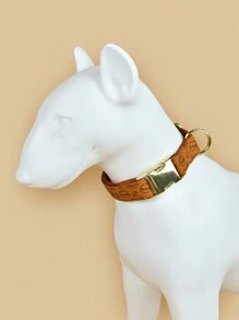 情人节和新年礼物可爱图案宠物项圈金色五金双面印花宠物狗和猫节日礼物宠物可调节项圈 - 彩色 - 查看 5