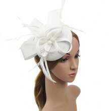 Chapeau fascinateur élégant de célébrité avec serre-tête et pince à cheveux, coiffure de mariage et de derby pour femmes 1 pièce Chapeau de cowboy Chapeau de cowgirl Halloween