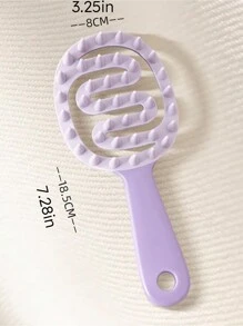 1入組長柄中空洗髮刷，矽膠髮洗刷可清潔頭皮、止癢按摩洗髮梳 - 淡紫色 - 查看 7