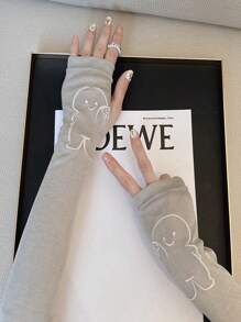 A Pair Of Women Soft And Skin-Friendly  Embroidery Cute Sun Protection Sleeves Suitable For Outdoor Activities Such As Travel And Cycling - A - View 13