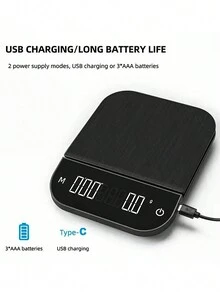 1 High Precision Automatic Timing, Waterproof Kitchen Coffee Cooking Scale, Suitable For Home Cooking Use (Battery Not Included) - Multicolor - View 6