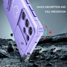 Metal Heart-Shaped Two-In-One Phone Case With Anti-Drop Support, Featuring New Electroplating Technology, Compatible With IPhone 11/12/13/14/15 ProMax, Samsung S22/23/24 + UA04/A05/A14/A15/A24/A25/A34/A54S, Xiaomi, OPPO, VIVO, Redmi Note13c, Including A Full Set Of Phone Cases