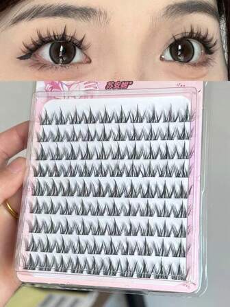 90 Clustered Segmented Dog-Like Faux Eyelashes With 9 Rows Large Capacity Realistic Plush Feeling Slouchy Man Triple-Set False Eyelashes For Lash Extension, Magnifying Eyes With Ultra-Thin Black Stem For Daily Commuting, Portable, Reusable And Comfortable To Wear Without Irritation Lash Clusters, Eyelash Clusters, Individual Eyelashes, Lashes, Fake Lashes