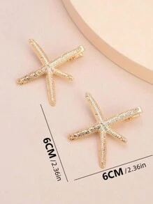 2pcs Starfish Decor Alligator Hair Clip Claw Clips Hair Claws Hair Barrettes