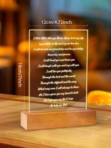 1 peça Luz Noturna Personalizada com seu texto ou foto, Cores Quentes, Lâmpada de Acrílico, Presentes Personalizados Exclusivos para Casal, Ideal para Presente de Aniversário, Presente de Dia dos Namorados, Presente de Aniversário, Presente de Casamento, Presente do Dia das Mães, Presente do Dia dos Pais, Presente de Melhor Amigo, Presente para Mãe/ Pai/ ela/ ele/ Namorada/ Namorado/ Esposa/ Marido/ Amigo