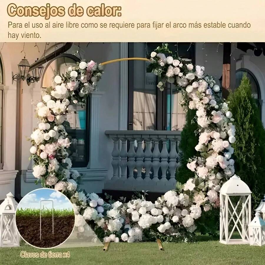 Bases Estructura Arco Para Globos Decoración Soporte Aro 2m - Dorado - Ver 1