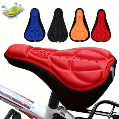 Soft 3D Padded Cycling Bicycle MTB Bike Saddle, Seat Cover Cushion Sponge Foam, Comfortable Saddles Mat Bicycle Accessory