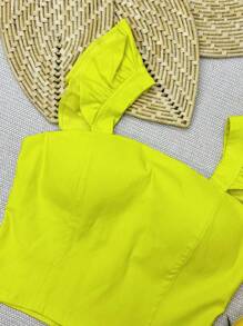 Women Tops - Lime Green - View 2