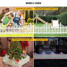 CHENGTUO 8 Pack Mini Garden Picket Fence Lighted LED Tree Railing Lawn Decor Holiday - White - View 8