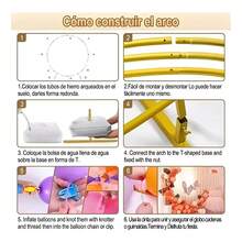 Bases Estructura Arco Para Globos Decoración Soporte Aro 2m - Dorado - Ver 4