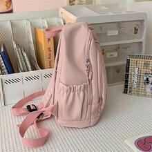 极简轻便小背包不常见纯色迷你背包校园森系少女小包妈咪包 - 粉色 - 查看 2