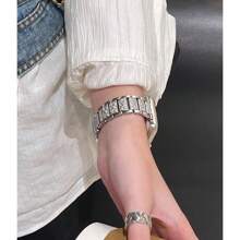 1 pieza Banda metálica con cristales completos compatible con mujeres para relojes de 38/40/41/44/45/49/42/46mm Series 11/SE3/Ultra3/Ultra/SE/SE2/10/9/8/7/6/5/4/3/2/1 - Plateado - Ver 6