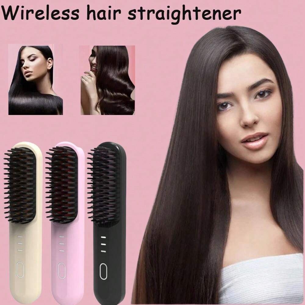A Wireless Straightening Comb That Charges Via USB, A Small And Non
