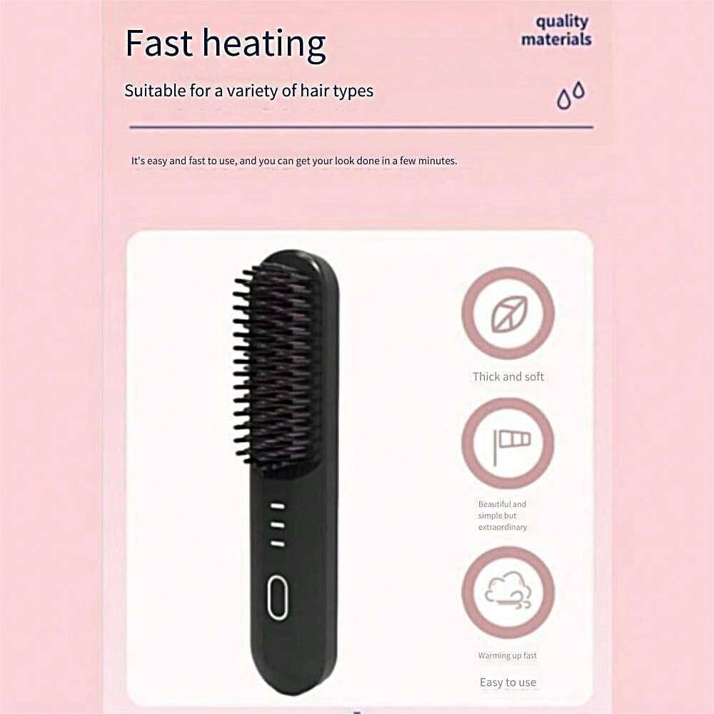 A Wireless Straightening Comb That Charges Via USB, A Small And Non