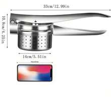 1pc Stainless Steel Manual Vegetable Masher, Potato Ricer, Kitchen Small Tool Helper For Mashing And Juicing Fruits And Vegetables