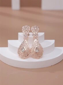 1 Pair Elegant Moroccan Stylish Women Earrings, Vintage Bride Imitation Gold Imitation Silver Earrings, Women Holiday Ramadam Essential Ear Pendant Earrings - Earrings - View 6