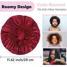 Awegeo 3入組寬邊彈性絲滑萬能布兒童帽，時尚舒適睡眠帽，適用於日常使用，髮飾配件 - 彩色 - 查看 2