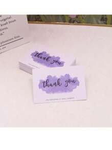 48pcs 6.8*10cm Thank You Cards Colorful Thank You Postcards Handwritten Note Cards Packing Gift Label Paper Card - Purple - View 1