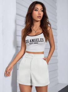 Women Shorts - 白色 - 查看 5