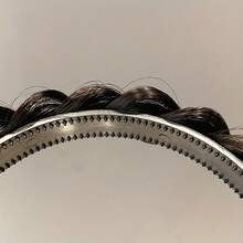 Aro para el cabello elegante y grueso con trenza espina de pez para mujeres, cubre el cabello canoso, diadema para peluca con corona alta y trenza, accesorio versátil para el exterior para cabello grueso - Multicolor - Ver 8