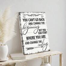 1入組黑白啟迪牆藝術辦公室裝飾，鄉村風格的勵志包覆帆布藝術印刷品，適用於臥室|客廳|辦公室|教室 - 彩色 - 查看 5