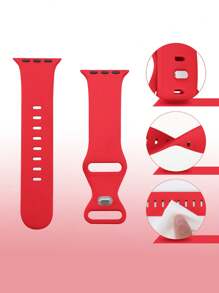 Set de 2 piezas Correa de reloj de silicona suave y caja hueca, brazalete rojo ajustable y carcasa protectora, compatible con Apple Watch de 38/40/41/42/44/45/46/49mm Series Ultra/SE/1-10