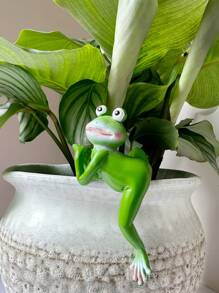 1pc Creative Resin Decoration Pendant For Yard Bonsai, Personalized Mini Frog Hanging Decoration - Multicolor - View 7