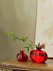 1 pièce Petit vase à fleurs vintage en verre en forme de grenade, décoration d'intérieur, vase à fleurs de bureau pour les arrangements floraux et la plantation aquatique, cadeau de fête