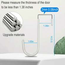 Móc Trên Cửa, Móc Treo Cửa, Bề Mặt Cao Su Mềm Chống Trầy Xước, Móc Cửa Chịu Lực Cho Phòng Tắm, Phòng Khách, Nhà Bếp Treo Quần Áo, Khăn, Mũ - Nhiều màu - Xem 2