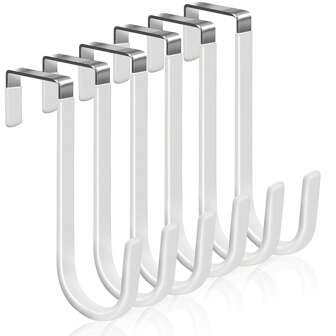 Over The Door Hooks, Door Hangers Hooks, Soft Rubber Surface Prevents Scratches, Heavy Duty Door Hooks For Bathroom, Living Room, Kitchen Hanging Clothes, Towels, Hats