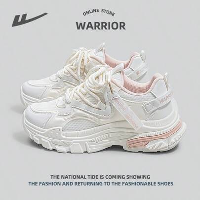 WARRIOR 1 Đôi Nữ Giày Thể Thao Chunky Thoáng Khí Có Dây Buộc Phía Trước, Thân Trên Bằng Lưới, Cổ Thấp Và Đế Dày Cho Thể Thao Ngoài Trời