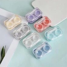 Estuche portátil minimalista para lentes de contacto con doble cabezal para almacenamiento y cuidado, amigable para viajar - Negro - Ver 6