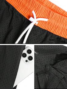 AIMPACT Boyfriend Style Men's 2 In 1 Running Shorts 7" Quick Dry Gym Athletic Workout Shorts For Boyfriend Style Men With Phone Pockets Summer Shorts - Black - View 5