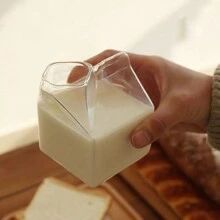 1件/2件/4件日式方形玻璃牛奶盒家用鲜牛奶早餐耐高温玻璃杯350ml - 無色 - 查看 9