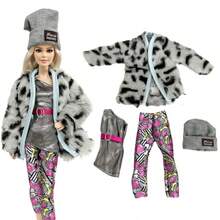 1套時尚玩偶街頭風格衣服，冬季酷黑針織帽+外套+外套+褲子1/6配件（不包括玩偶） - 彩色 - 查看 13