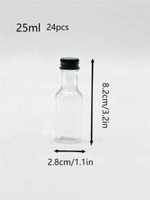 24pcs25 Ml/50 Ml/100 Ml/150 Ml Reusable PET Plastic Empty Wine Bottle Mini Bottles, Equipped With A 5 Cm Small Funnel And Perfect Carton Packaging, To Ensure The Of The Product During Transportation, Equipped With Gold/Black/Silver Three Color Optional Screw Aluminum Caps, Mini Wine Bottle, Portable Accessories Storage