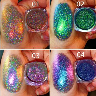 1 件光学角度变色指甲油粉，全息彩虹变色指甲闪光粉，适用于指甲装饰