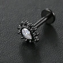 1pc 316L Stainless Steel Labret Lip Rings Nose Studs Cartilage Zirconia Crystal Piercing Women Body Jewelry