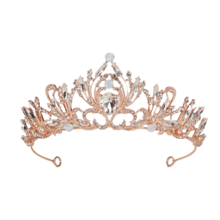 1 件装女孩水晶叶头饰皇冠，可调节头饰仙女服装珠宝，复古圆环精灵公主头饰，适合新娘婚礼角色扮演派对舞会，是送礼的理想选择 - 金色 - 查看 3
