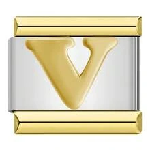 1 Đồng Hồ Thép Không Gỉ Charm Ý 26 Chữ Cái Vòng Tay Co Giãn Có Thể Tháo Rời Mô Đun Liên Kết Nam Nữ Unisex Trang Sức - Vàng - Xem 24