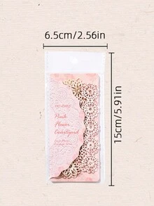 1 Set Of 10 Sheets, Retro Salt System Lace Paper, Lace Flower Language Series, Hollow Out Long Strip Scrapbooking Papers For DIY Crafts And Arts - Multicolor - View 10