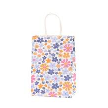 12 piezas Bolsas de regalo de papel Kraft rústico con pequeñas flores de colores mezclados de 21*15*8cm. - Multicolor - Ver 7