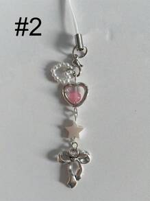 1pc Cute Phone Charms Aesthetic Y2K Cell Phone Charms Strap Pink Moon Star Bowknot Phone Charm Y2K Accessories For Phone Bag Keychain For Cell Phone Camera Pendants Decor - Multicolor - View 4