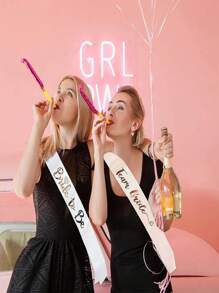 1/5/6入組「伴娘」銷金帶給未婚新娘，單身派對、婚禮、新娘淋浴裝飾用品 - 彩色 - 查看 5