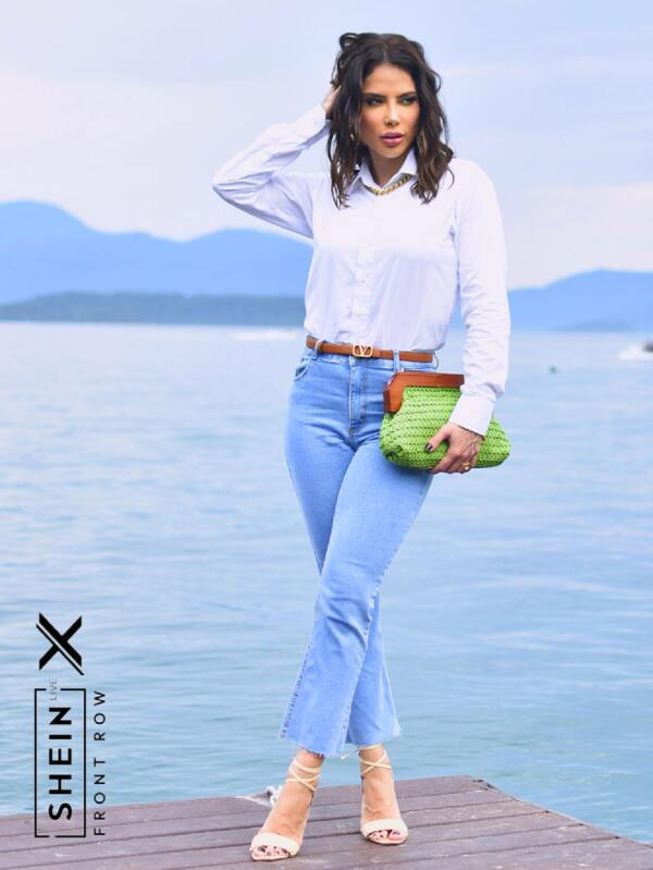 Lumini Jeans Calça Jeans Feminina Boot Pantacour C/ Elastano