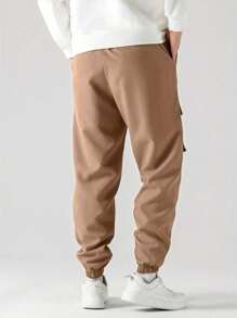 Pantalones de carga casuales con cordón en la cintura y estampado sonriente, de moda para niño preadolescente para la temporada de regreso a la escuela