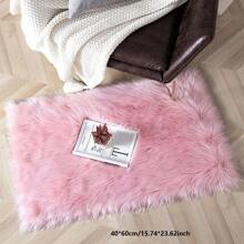 1 件纯色方形蓬松长毛地毯/垫子，超柔软绒毛卧室装饰地毯，适用于宿舍、客厅、家居装饰